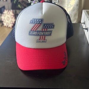 Zero Foxtrot Red and White Trucker Hat